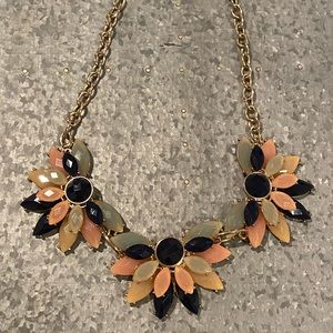 Chunky necklace - navy, gold & pink